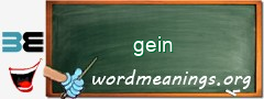 WordMeaning blackboard for gein